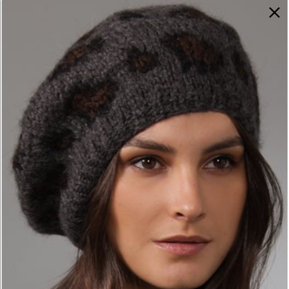 Eugenia Kim Grey Leopard Beret 